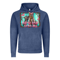 Vintage Denim mama bear sees all Vintage Hoodie - Artiststas