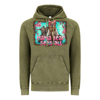 Vintage Olive mama bear sees all Vintage Hoodie - Artiststas