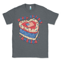 Charcoal Heather happy birthday america Classic Tee - MaliasSmallBusiness