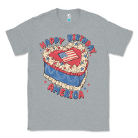 Heather Grey happy birthday america Classic Tee - MaliasSmallBusiness