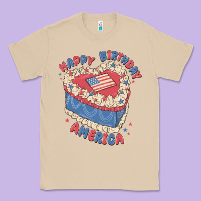 Happy Birthday America Classic Tee Designed By Maliassmallbusiness