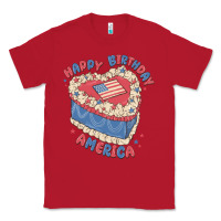 Red happy birthday america Classic Tee - MaliasSmallBusiness