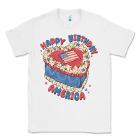 White happy birthday america Classic Tee - MaliasSmallBusiness