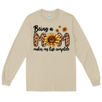 Mushroom being a mom makes my life complete Long Sleeve Tee - MaliasSmallBusiness