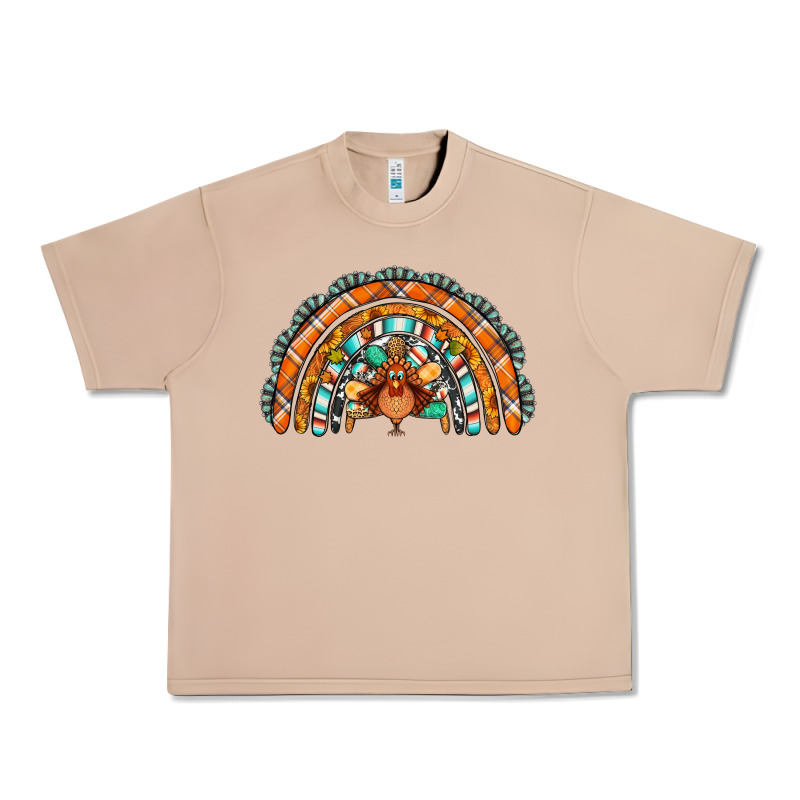 Turquoise Thanksgiving Turkey Rainbow Urban Heavy Tee by Jasminsmagicworld | Teevron