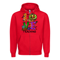 Red love taching halloween Zipper Hoodie - RacoonDesign