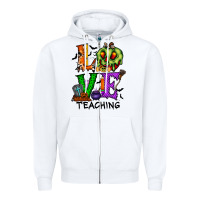 White love taching halloween Zipper Hoodie - RacoonDesign