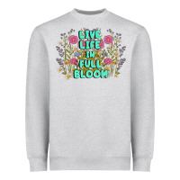 Heather Grey live life in full bloom Heavyweight Sweatshirt - MaliasSmallBusiness