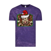 Cloud Purple Christmas background baby calf Vintage Tee - BarkalooDesign