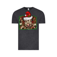 Vintage Black Christmas background baby calf Vintage Tee - BarkalooDesign