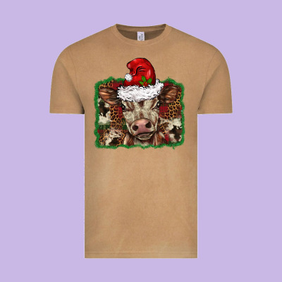 Christmas Background Baby Calf Vintage Tee Designed By Barkaloodesign
