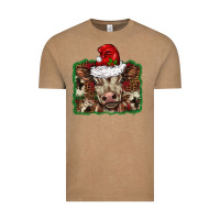 Vintage Coffee Christmas background baby calf Vintage Tee - BarkalooDesign