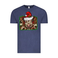 Vintage Denim Christmas background baby calf Vintage Tee - BarkalooDesign