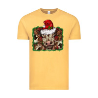 Vintage Mustard Christmas background baby calf Vintage Tee - BarkalooDesign