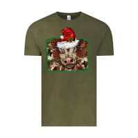 Vintage Olive Christmas background baby calf Vintage Tee - BarkalooDesign