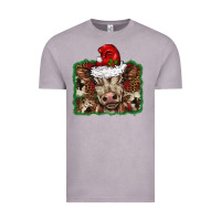 Vintage Zinc Christmas background baby calf Vintage Tee - BarkalooDesign