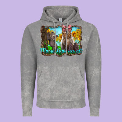 Mama Bear Sees All With Sunflowers Vintage Hoodie Designed By Artiststas
