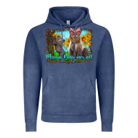 Vintage Denim mama bear sees all with sunflowers Vintage Hoodie - Artiststas