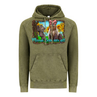 Vintage Olive mama bear sees all with sunflowers Vintage Hoodie - Artiststas