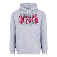 Heather Grey i am a survivor Heavyweight Hoodie - NancyCooperArtShop
