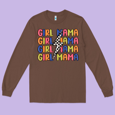Girl Mama Lightning Bolt Long Sleeve Tee Designed By Maliassmallbusiness