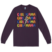 Plum girl mama lightning bolt Long Sleeve Tee - MaliasSmallBusiness