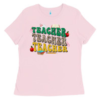 Bubblegum Pink teacher teacher teacher Ladies Tee - Zillion Design Studio