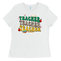 White teacher teacher teacher Ladies Tee - Zillion Design Studio