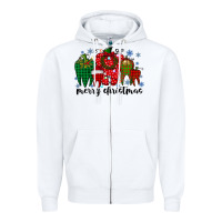 White merry christmas tooth Zipper Hoodie - RacoonDesign