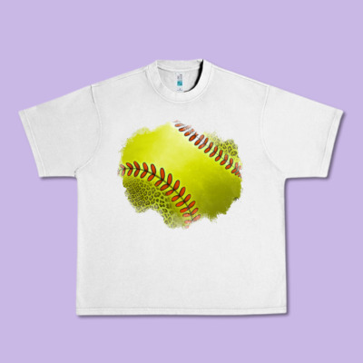 Leopard Softball Patch Urban Heavy Tee Designed By Jasminsmagicworld