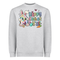 Heather Grey happy easter y'all Heavyweight Sweatshirt - MaliasSmallBusiness
