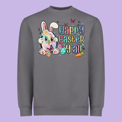 Happy Easter Y'all Heavyweight Sweatshirt Designed By Maliassmallbusiness