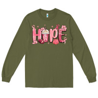 Army Green breast cancer awareness hope Long Sleeve Tee - MaliasSmallBusiness