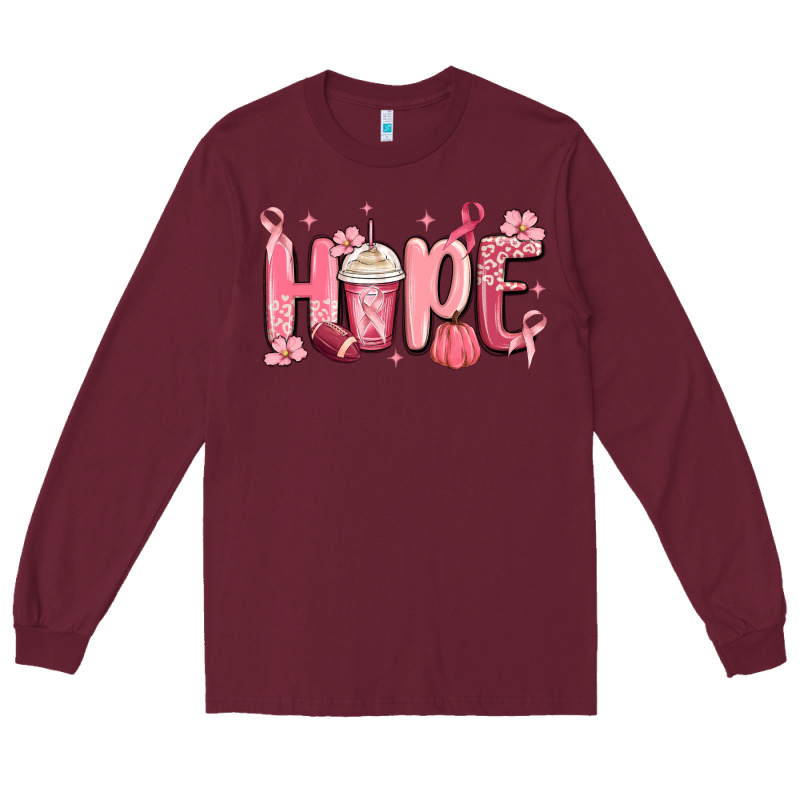 Breast Cancer Awareness Hope Long Sleeve Tee by MaliasSmallBusiness | Teevron