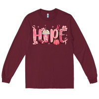 Burgundy breast cancer awareness hope Long Sleeve Tee - MaliasSmallBusiness