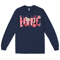 Navy breast cancer awareness hope Long Sleeve Tee - MaliasSmallBusiness