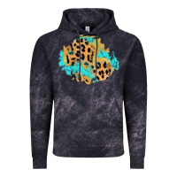 Cloud Black glitter leopard turquoise patch Vintage Hoodie - AdoDesignShop
