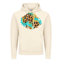Vintage Artic glitter leopard turquoise patch Vintage Hoodie - AdoDesignShop