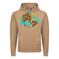Vintage Coffee glitter leopard turquoise patch Vintage Hoodie - AdoDesignShop