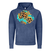 Vintage Denim glitter leopard turquoise patch Vintage Hoodie - AdoDesignShop