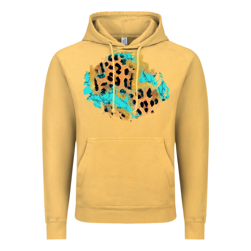 Glitter Leopard Turquoise Patch Vintage Hoodie by AdoDesignShop | Teevron