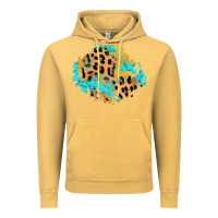 Vintage Mustard glitter leopard turquoise patch Vintage Hoodie - AdoDesignShop