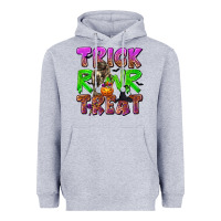 Heather Grey Trick Rawr Treat Heavyweight Hoodie - texasbilliewilder