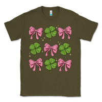 Army Green coquette bow clover st. patrick's day Classic Tee - MaliasSmallBusiness