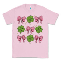 Bubblegum Pink coquette bow clover st. patrick's day Classic Tee - MaliasSmallBusiness