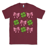 Burgundy coquette bow clover st. patrick's day Classic Tee - MaliasSmallBusiness
