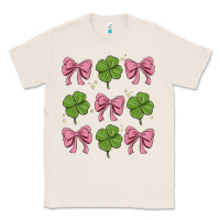 Natural coquette bow clover st. patrick's day Classic Tee - MaliasSmallBusiness