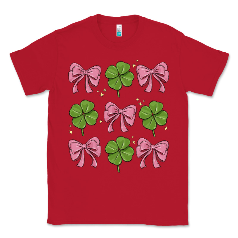 Coquette Bow Clover St. Patrick's Day Classic Tee by MaliasSmallBusiness | Teevron