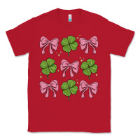 Red coquette bow clover st. patrick's day Classic Tee - MaliasSmallBusiness