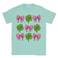 Seafoam coquette bow clover st. patrick's day Classic Tee - MaliasSmallBusiness